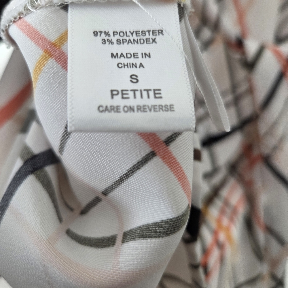 New York & Co White Plaid Button Front Shirt Dress Belted Small Petite EUC NY&Co - Picture 11 of 16